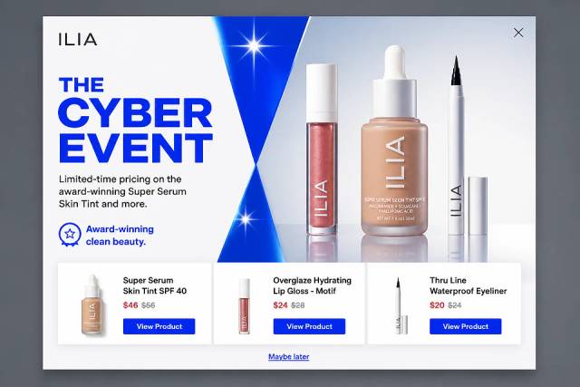 High-Contrast Cyber — popup concept inspired by iliabeauty.com
