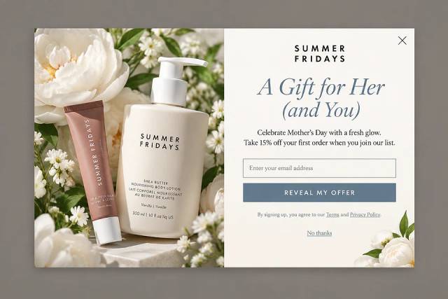 Floral Editorial — popup concept inspired by summerfridays.com