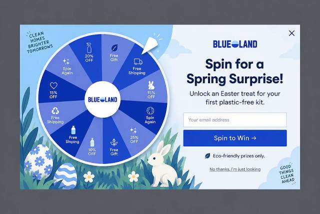 Spring Clean Spin — popup concept inspired by blueland.com