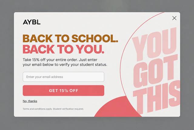 The Type-Led Minimalist — popup concept inspired by aybl.com