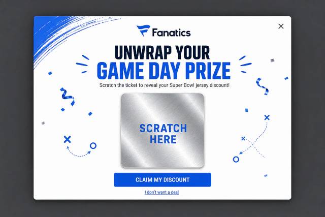 The Authentic Scratch-Off — popup concept inspired by fanatics.com
