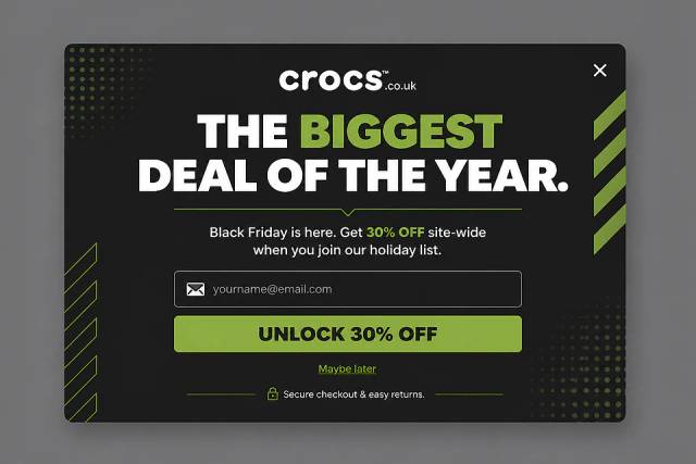 Type-Led Minimalism — popup concept inspired by crocs.co.uk