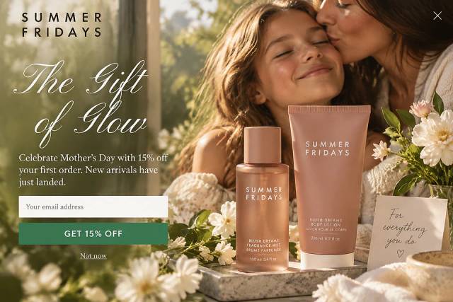 Golden Hour Glow — popup concept inspired by summerfridays.com