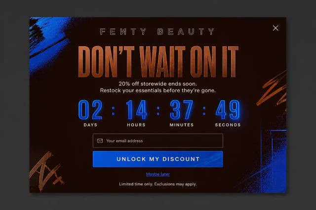 Midnight Rush — popup concept inspired by fentybeauty.com