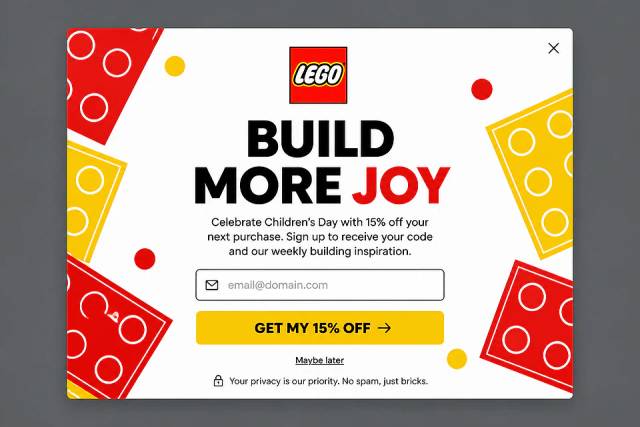 The Brick Graphic — popup concept inspired by lego.com