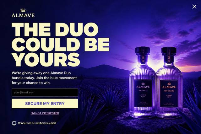 The Blue Horizon — popup concept inspired by almave.com