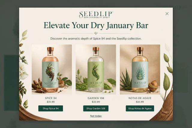 The Spice 94 Showcase — popup concept inspired by seedlipdrinks.com