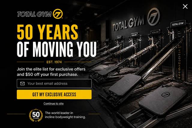 Immersion Training — popup concept inspired by totalgym.com