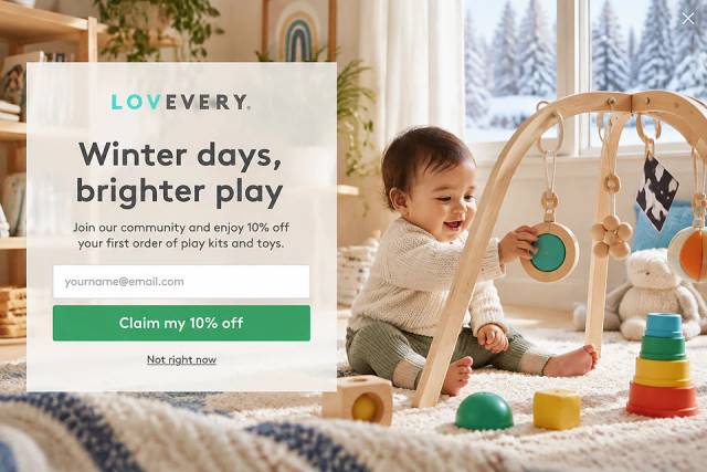 The Editorial Winter — popup concept inspired by lovevery.eu