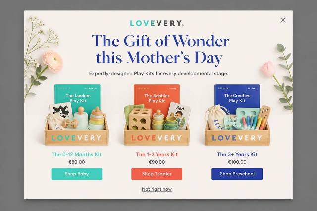The Editorial Gift Guide — popup concept inspired by lovevery.eu