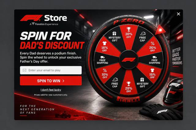 The Podium Finish — popup concept inspired by f1store.formula1.com