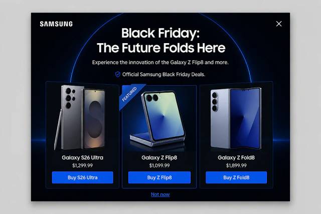 High-Tech Dark Mode — popup concept inspired by samsung.com