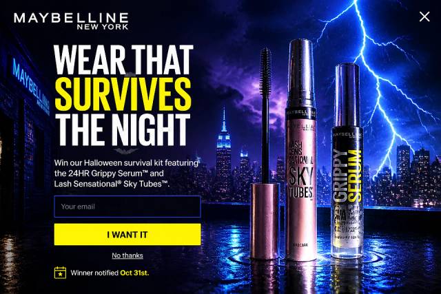 Midnight Manifest — popup concept inspired by maybelline.com