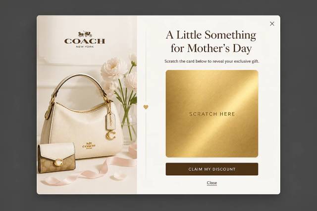 The Reveal Gift — popup concept inspired by uk.coach.com