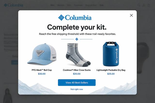The Gear Upgrade — popup concept inspired by columbia.com