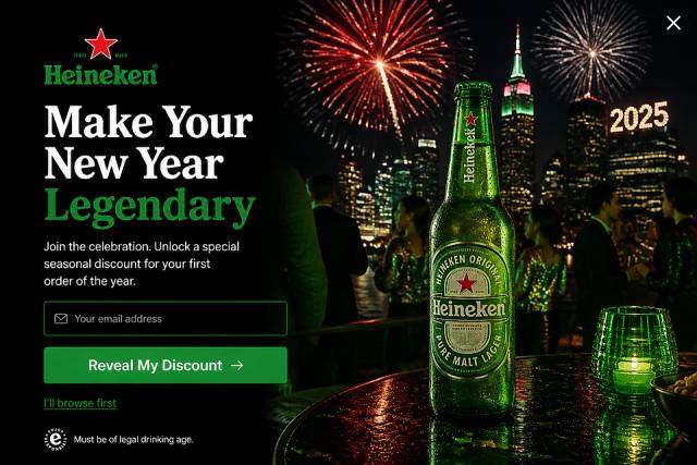 Midnight Stars Fullscreen — popup concept inspired by heineken.com