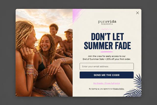 The Endless Summer — popup concept inspired by puravidabracelets.com