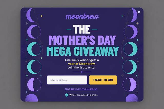 Typographic Moonflow — popup concept inspired by moonbrew.co