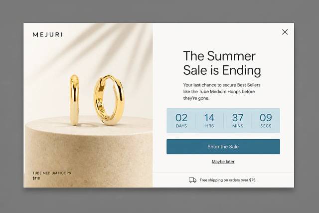 The Final Countdown — popup concept inspired by mejuri.com