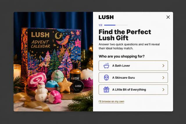 The Festive Curator — popup concept inspired by lush.com