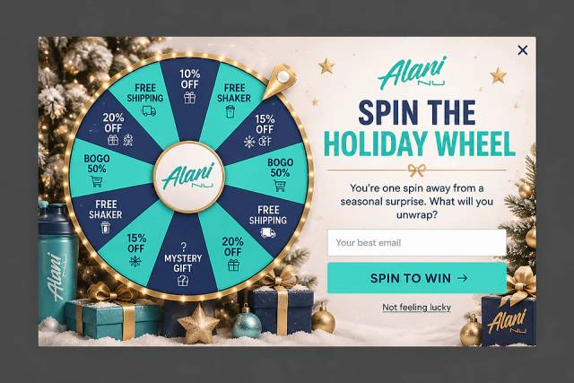 Holiday Hustle Wheel — popup concept inspired by alaninu.com