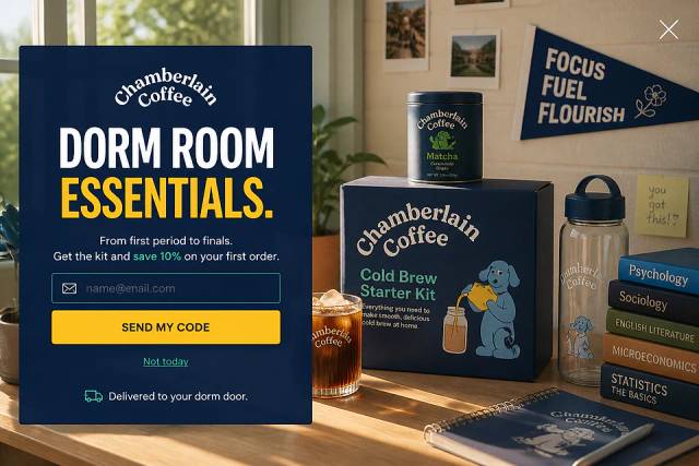 The Dorm Essentials — popup concept inspired by chamberlaincoffee.eu