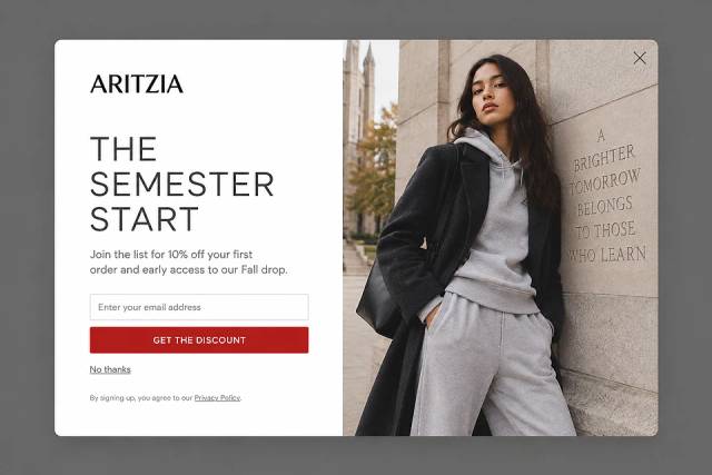 Editorial Campus — popup concept inspired by aritzia.com