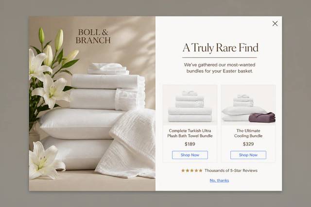Linen & Lilies — popup concept inspired by bollandbranch.com