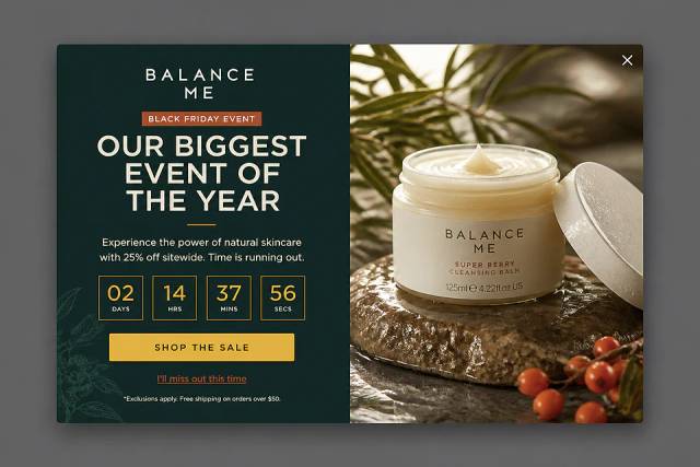 Earthly Elegance — popup concept inspired by balanceme.com