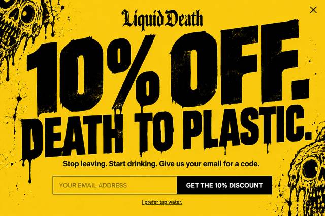 Type-Led Thirst Trap — popup concept inspired by liquiddeath.com