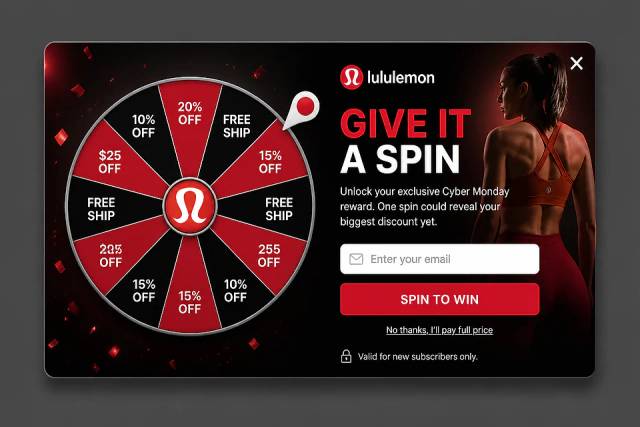Move & Win Wheel — popup concept inspired by shop.lululemon.com