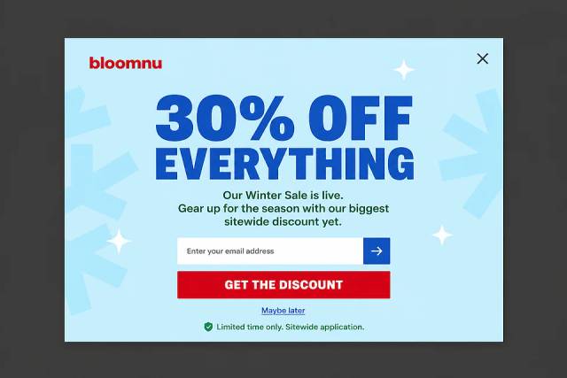 Ice Cold Savings — popup concept inspired by bloomnu.com