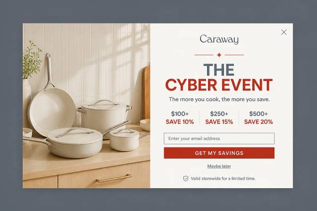 The Editorial Tier — popup concept inspired by carawayhome.com