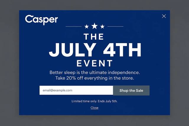 Modern Minimalist Type — popup concept inspired by casper.com