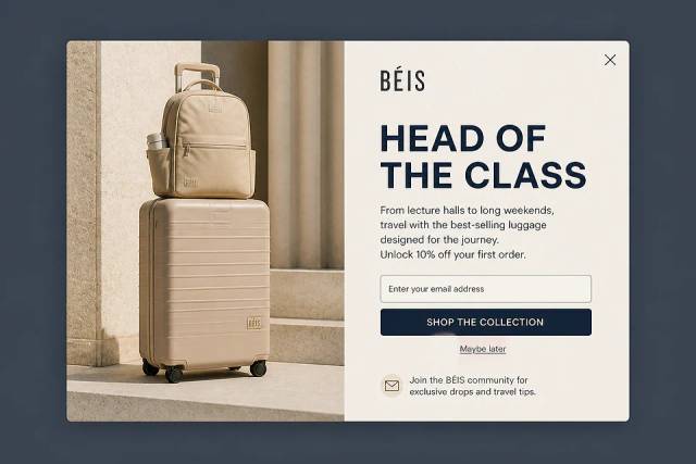 The Editorial Hero — popup concept inspired by beistravel.com