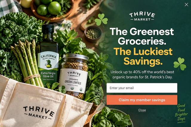 Golden Harvest — popup concept inspired by thrivemarket.com