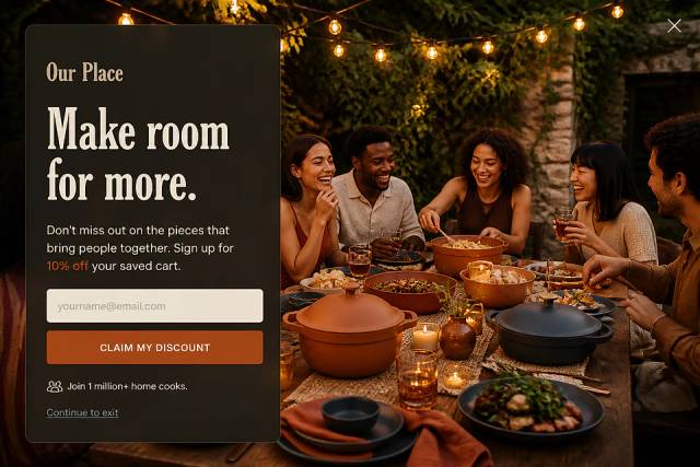 The Dinner Party Invitation — popup concept inspired by fromourplace.com
