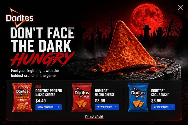 Haunted Cinematic — popup concept inspired by doritos.com