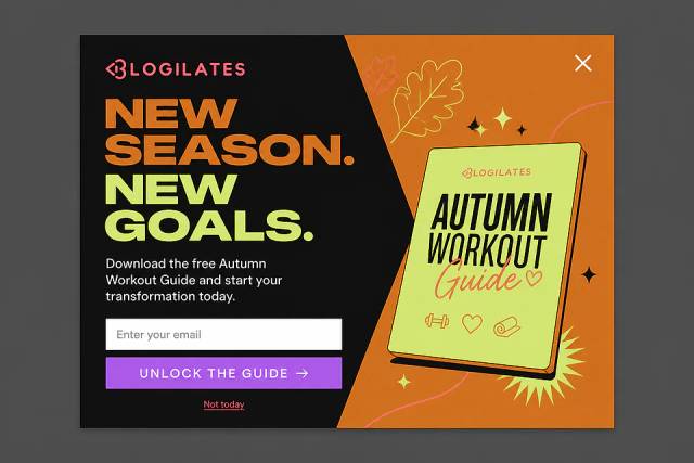 Typographic Autumn — popup concept inspired by blogilates.com