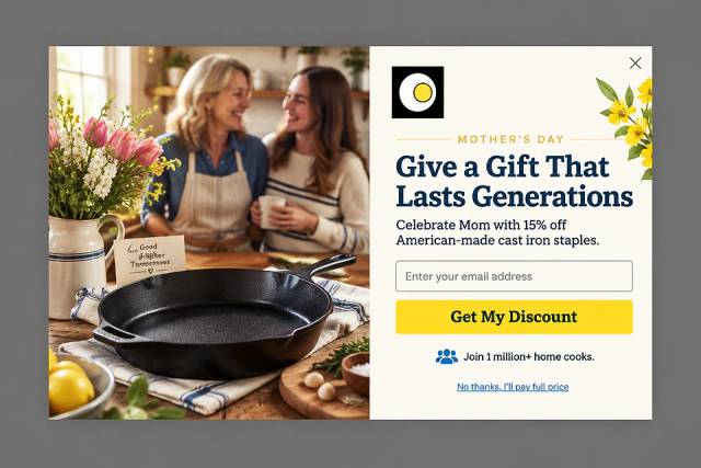 The Heirloom Gift — popup concept inspired by lodgecastiron.com