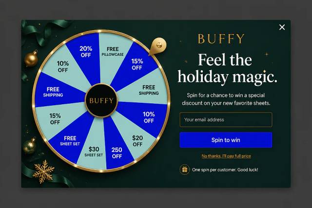 Holiday Spin — popup concept inspired by buffy.co