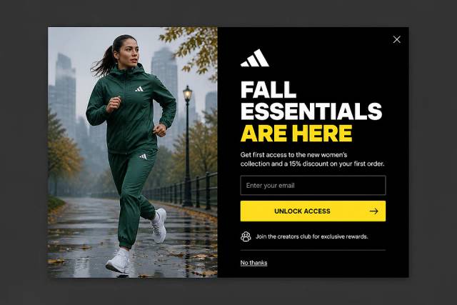 Seasonal Editorial — popup concept inspired by adidas.com