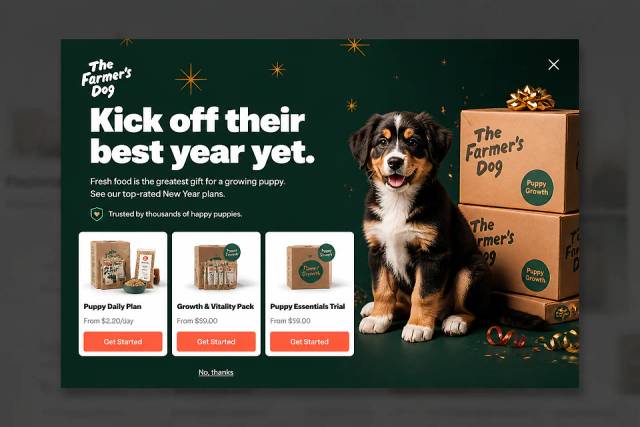 The Fresh Start — popup concept inspired by thefarmersdog.com
